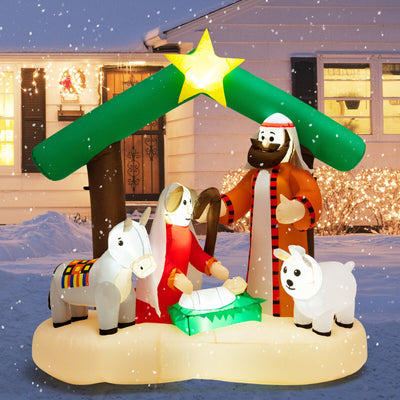 6.7 Feet Christmas Inflatable Nativity Scene with LED Lights