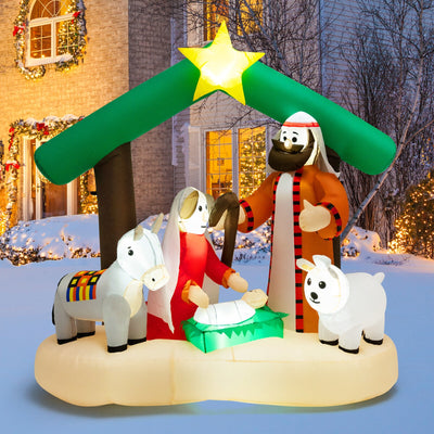 6.7 Feet Christmas Inflatable Nativity Scene with LED Lights