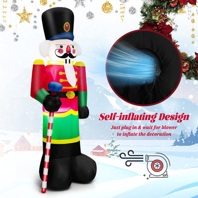 8 Feet Inflatable Nutcracker Soldier with 2 Built-in LED Lights