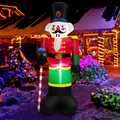 8 Feet Inflatable Nutcracker Soldier with 2 Built-in LED Lights