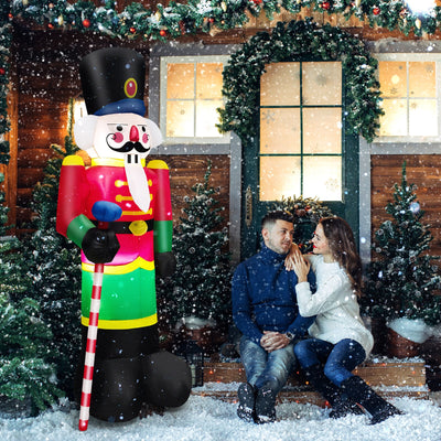 8 Feet Inflatable Nutcracker Soldier with 2 Built-in LED Lights