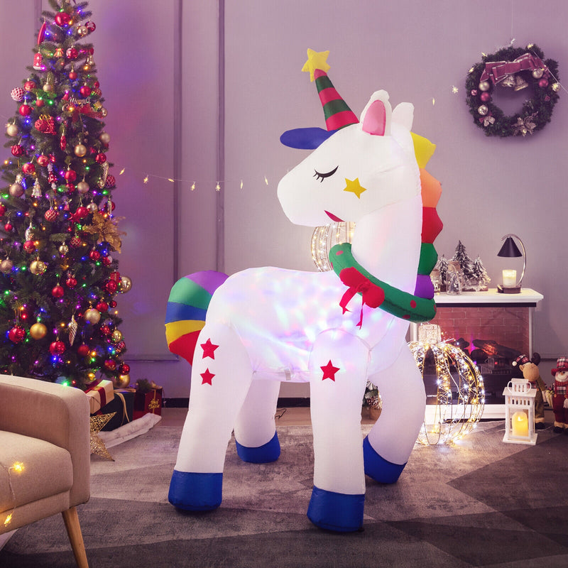 6 Feet Inflatable Unicorn Decoration with Rainbow