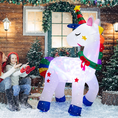 6 Feet Inflatable Unicorn Decoration with Rainbow