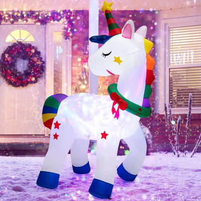 6 Feet Inflatable Unicorn Decoration with Rainbow