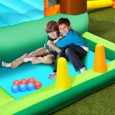 Inflatable Waterslide Bounce House Climbing Wall Ball Pit with Blower