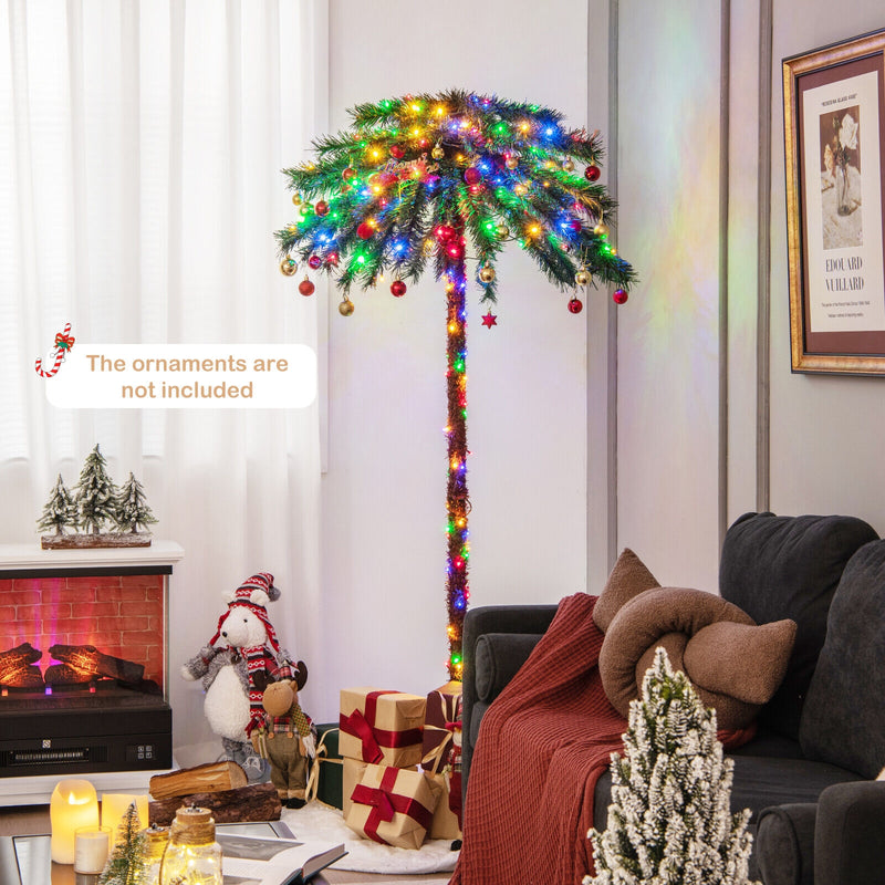 6 Feet Pre-Lit Artificial Tropical Christmas Palm Tree with 210 Multi-Color Lights