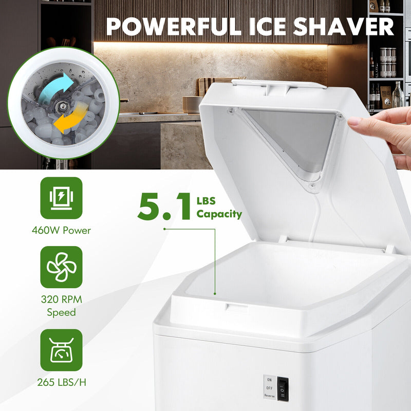 460W Snow Cone Maker Machine Shaver Adjustable-White