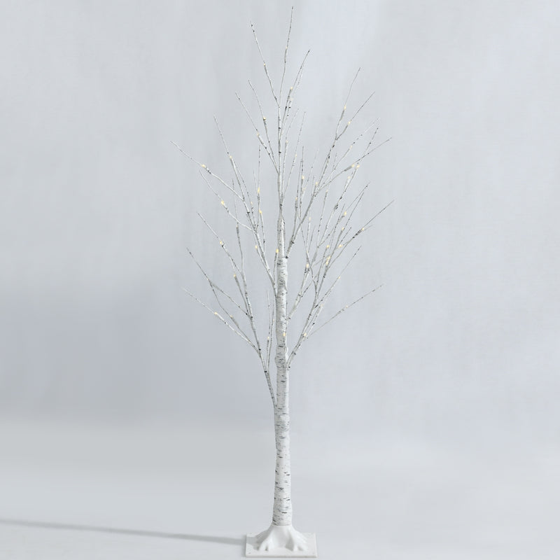 Pre-lit White Twig Birch Tree for Christmas Holiday with LED Lights-4 ft