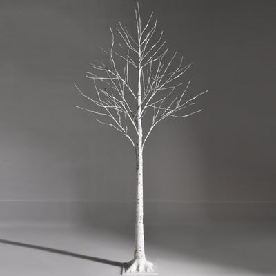 5 Feet Pre-lit White Twig Birch Tree with 72 LED Lights for Christmas