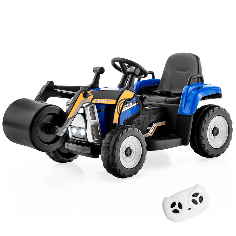 12V Kids Ride on Road Roller with 2.4G Remote Control-Blue