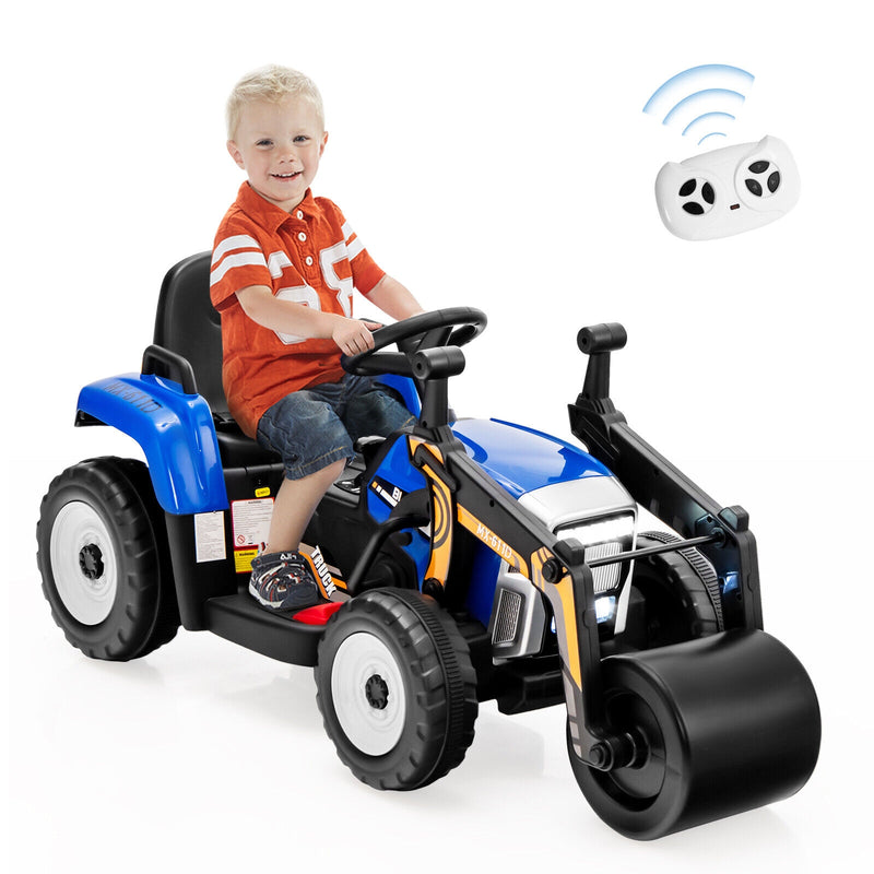 12V Kids Ride on Road Roller with 2.4G Remote Control-Blue