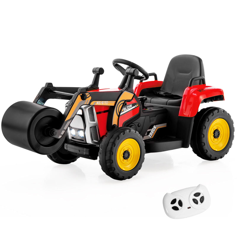 12V Kids Ride on Road Roller with 2.4G Remote Control-Red