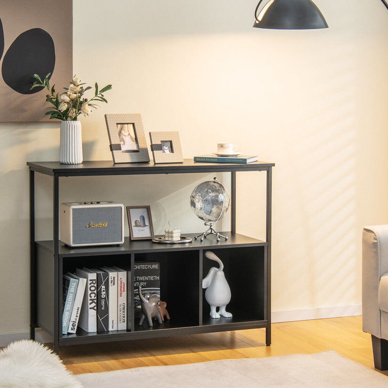 Modern Kitchen Buffet Sideboard with 3 Compartments-Black