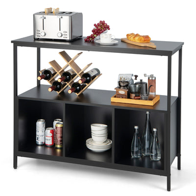 Modern Kitchen Buffet Sideboard with 3 Compartments-Black