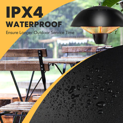 1500W Electric Patio Heater with IPX4 Waterproof