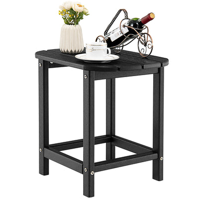 18 Inch Weather Resistant Side Table for Garden Yard Patio-Black