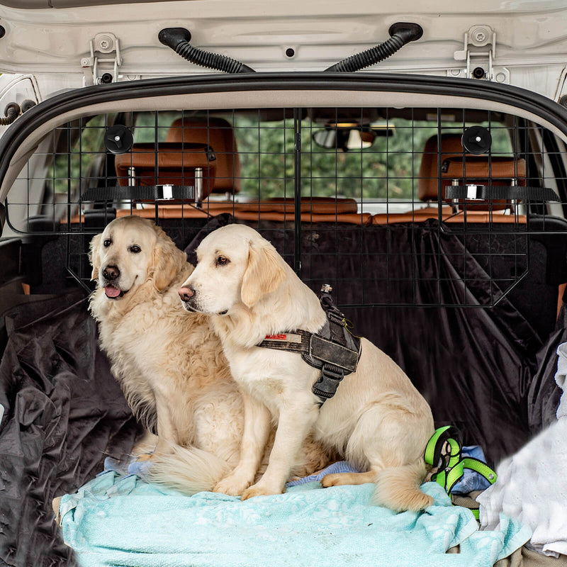 Folding Pet Divider Gate with 2 Straps and 2 Screw Caps for SUV