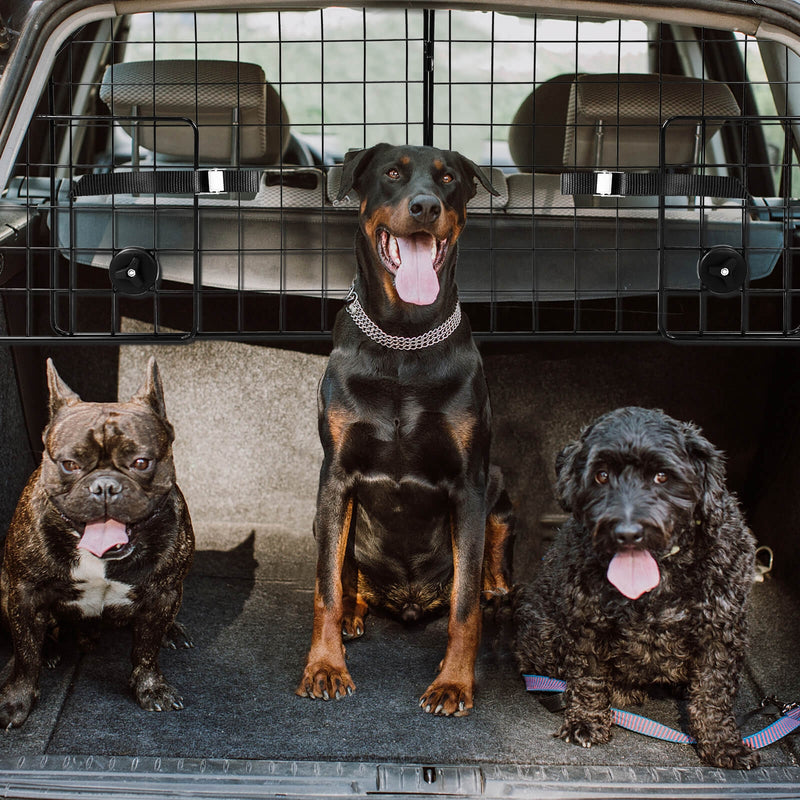 Folding Pet Divider Gate with 2 Straps and 2 Screw Caps for SUV