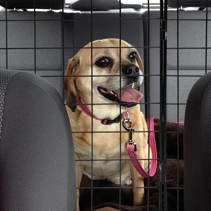 Folding Pet Divider Gate with 2 Straps and 2 Screw Caps for SUV