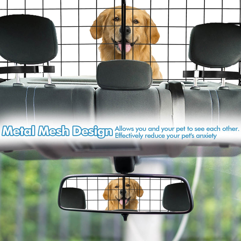 Folding Pet Divider Gate with 2 Straps and 2 Screw Caps for SUV