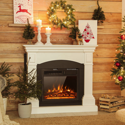 18/22.5 Inch Electric Fireplace Insert with 7-Level Adjustable Flame Brightness