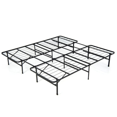 Queen/King Size Folding Steel Platform Bed Frame for Kids and Adults-King Size