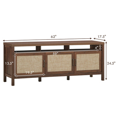 Universal TV Stand Entertainment Media Center for TV's up to 65 Inch-Walnut