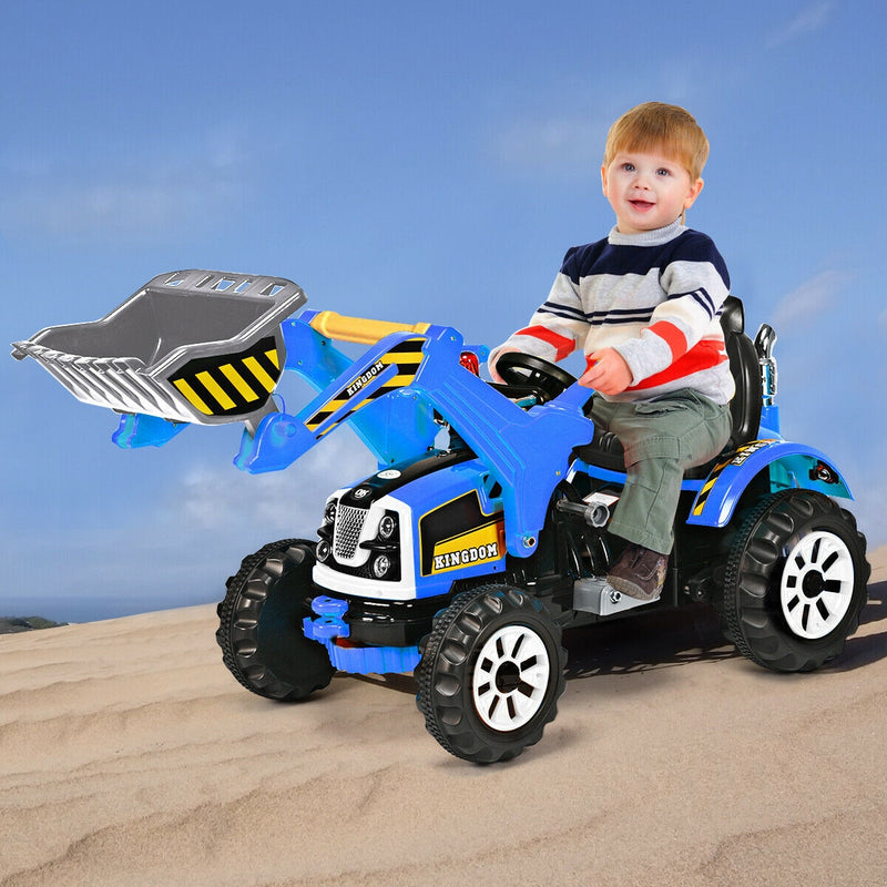 12 V Battery Powered Kids Ride on Dumper Truck-Blue