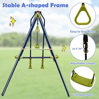 3-in-1 Outdoor Swing Set for Kids Aged 3 to 10