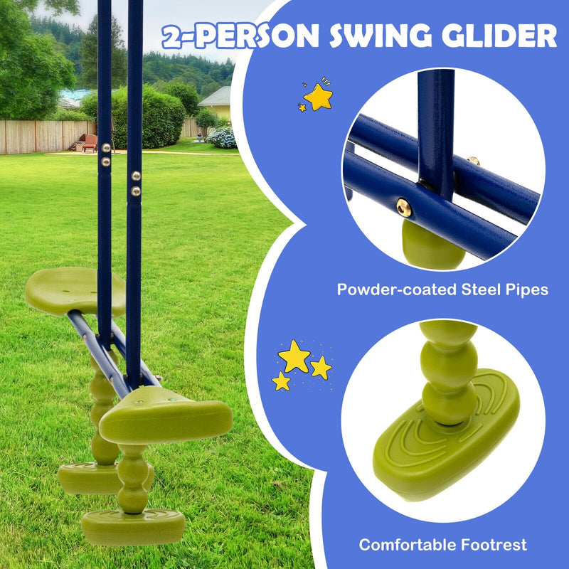 3-in-1 Outdoor Swing Set for Kids Aged 3 to 10