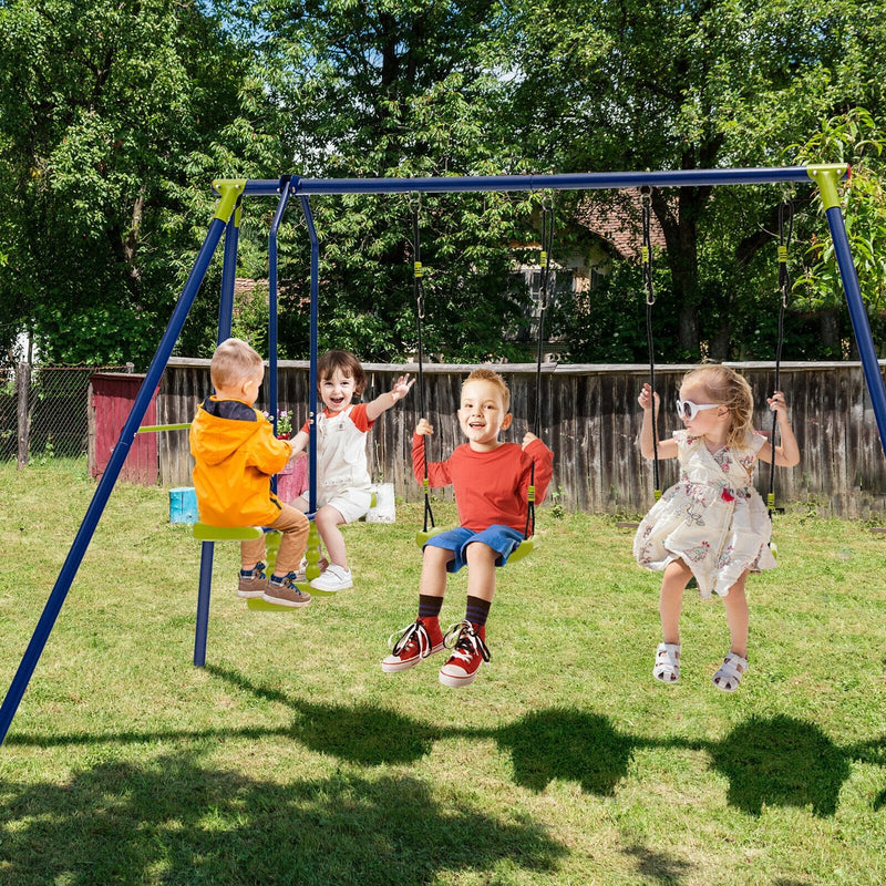 440 Pounds Kids Swing Set with Two Swings and One Glider