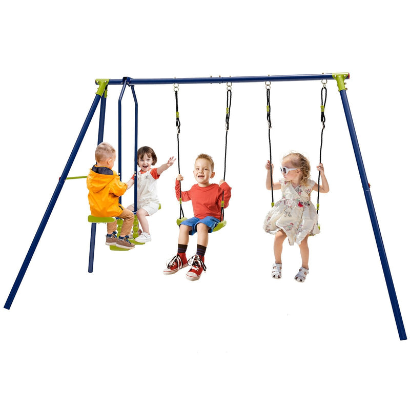 440 Pounds Kids Swing Set with Two Swings and One Glider