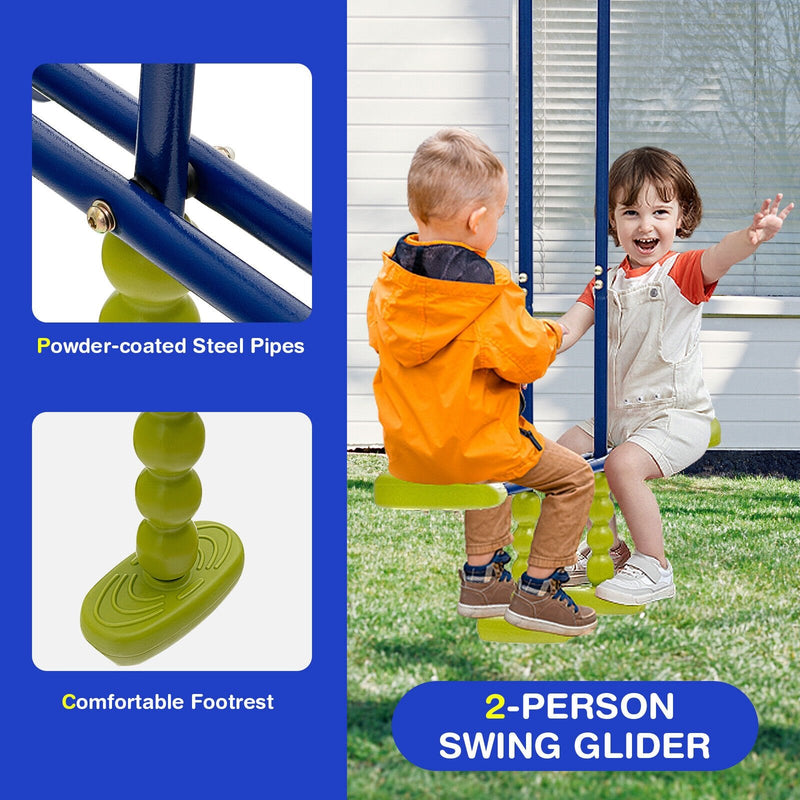 440 Pounds Kids Swing Set with Two Swings and One Glider