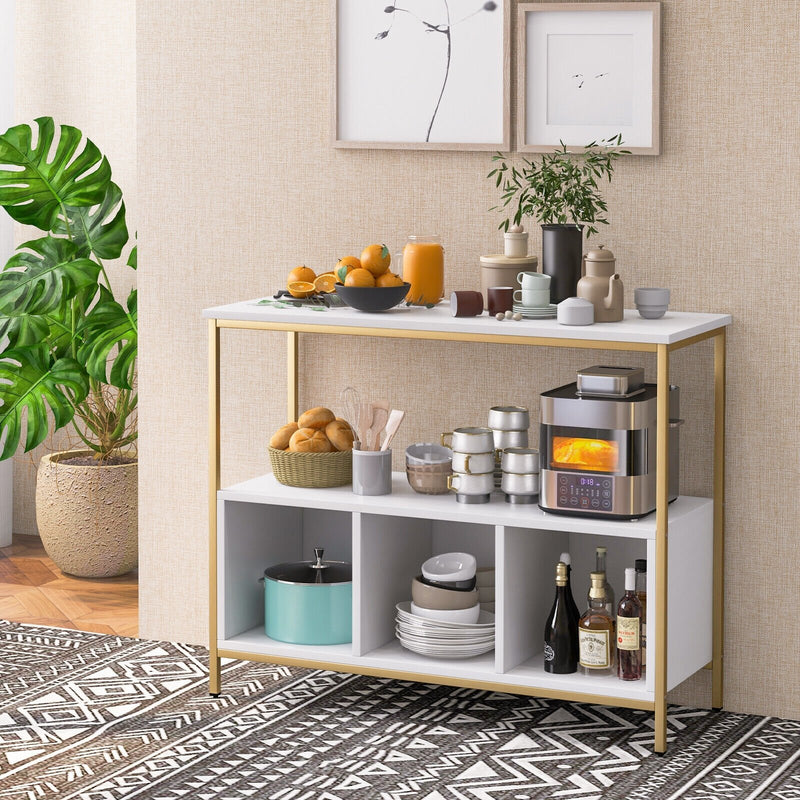 Modern Kitchen Buffet Sideboard with 3 Compartments-White