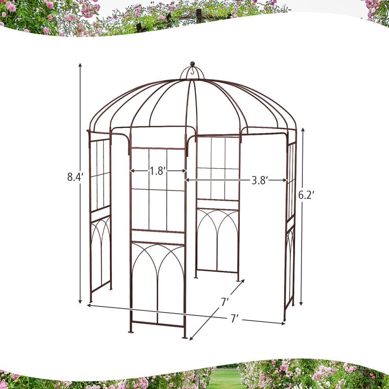 8.4 x 7 Feet Wide Birdcage Shape Garden Arbor