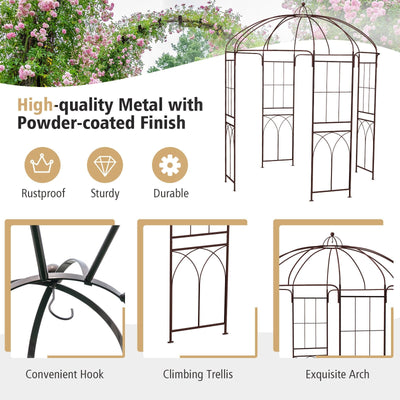 8.4 x 7 Feet Wide Birdcage Shape Garden Arbor