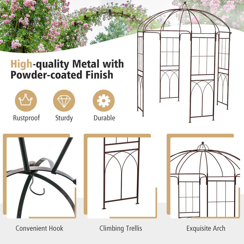 8.4 x 7 Feet Wide Birdcage Shape Garden Arbor