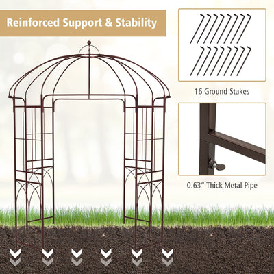 8.4 x 7 Feet Wide Birdcage Shape Garden Arbor