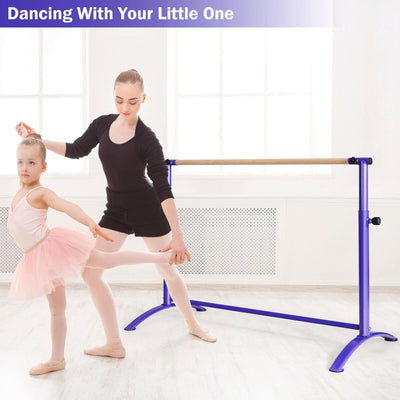 51 Inch Ballet Barre Bar with 4-Position Adjustable Height-Purple