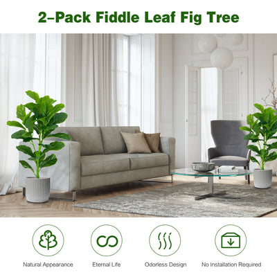 2-Pack Artificial Fiddle Leaf Fig Tree