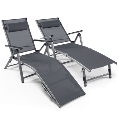 Outdoor Aluminum Chaise Lounge Chair with Quick-Drying Fabric