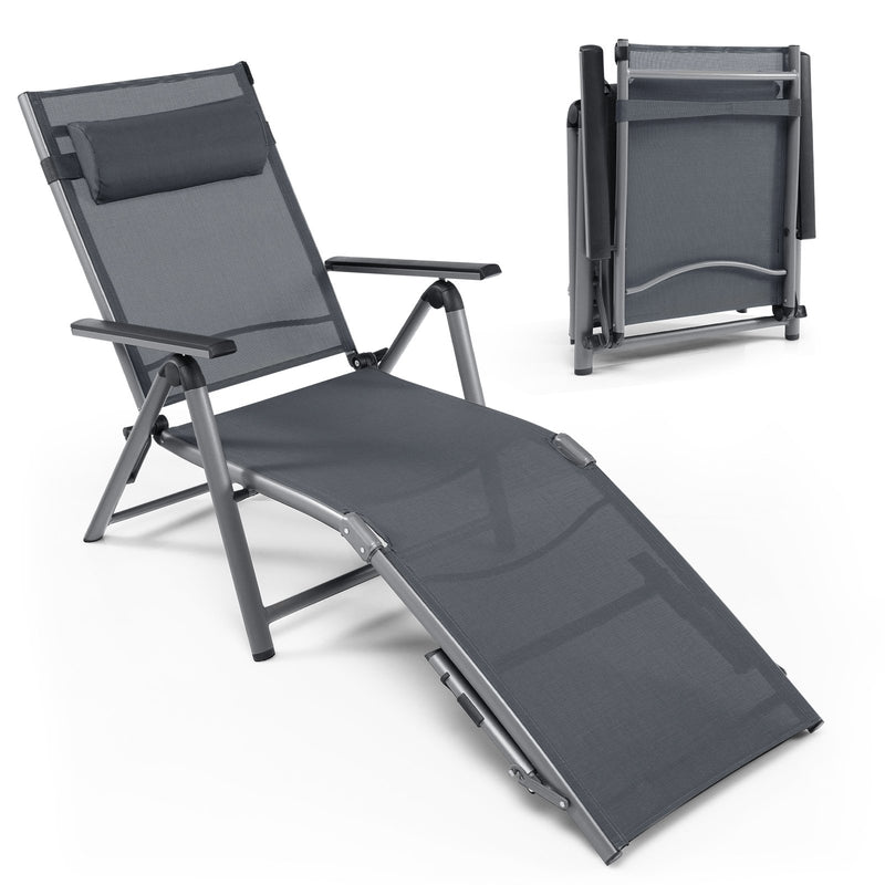 Outdoor Aluminum Chaise Lounge Chair with Quick-Drying Fabric