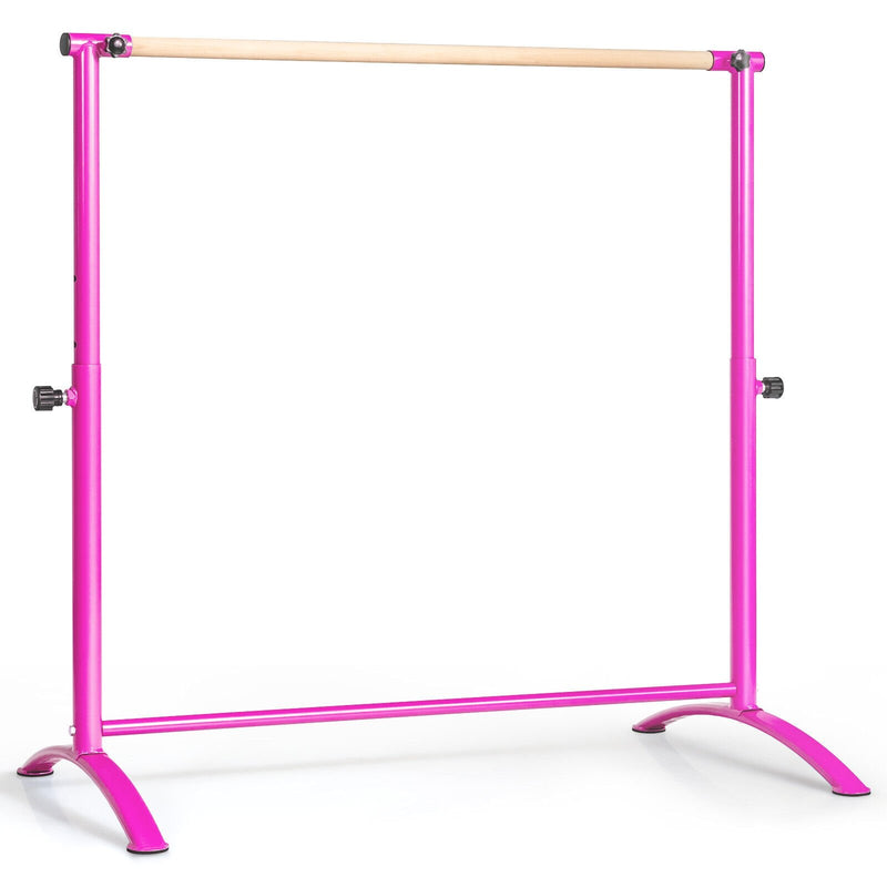 51 Inch Ballet Barre Bar with 4-Position Adjustable Height-Pink