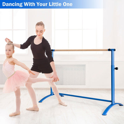 51 Inch Ballet Barre Bar with 4-Position Adjustable Height-Blue