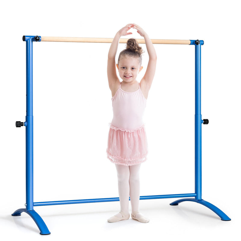 51 Inch Ballet Barre Bar with 4-Position Adjustable Height-Blue