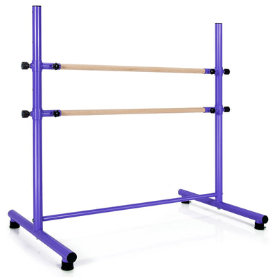 47 Inch Double Ballet Barre with Anti-Slip Footpads-Purple