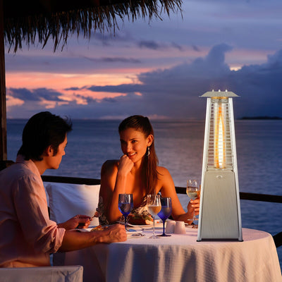 9500 BTU Portable Stainless Steel Tabletop Patio Heater with Glass Tube