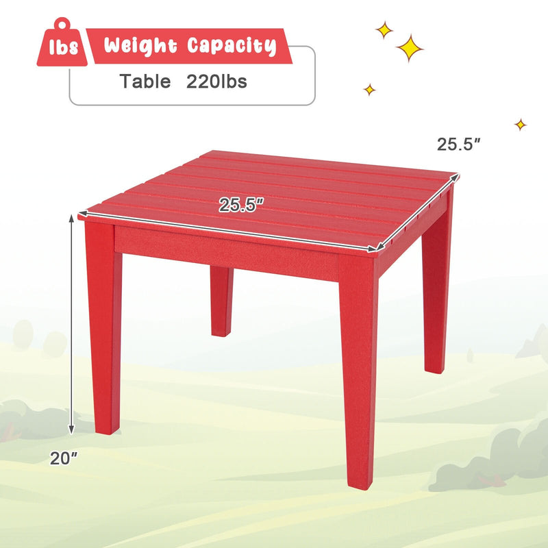 25.5 Inch Square Kids Activity Play Table-Red