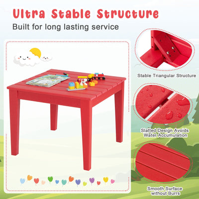 25.5 Inch Square Kids Activity Play Table-Red