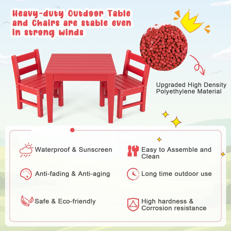 25.5 Inch Square Kids Activity Play Table-Red